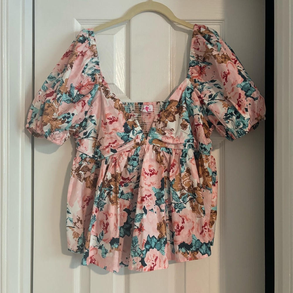 Pink floral blouse - Picture 3 of 3
